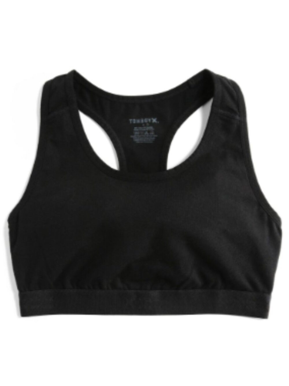 TomboyX Racerback Soft Bra - X= Black Scoop Neck OEKO-TEX Cotton Bralette Sz 2X